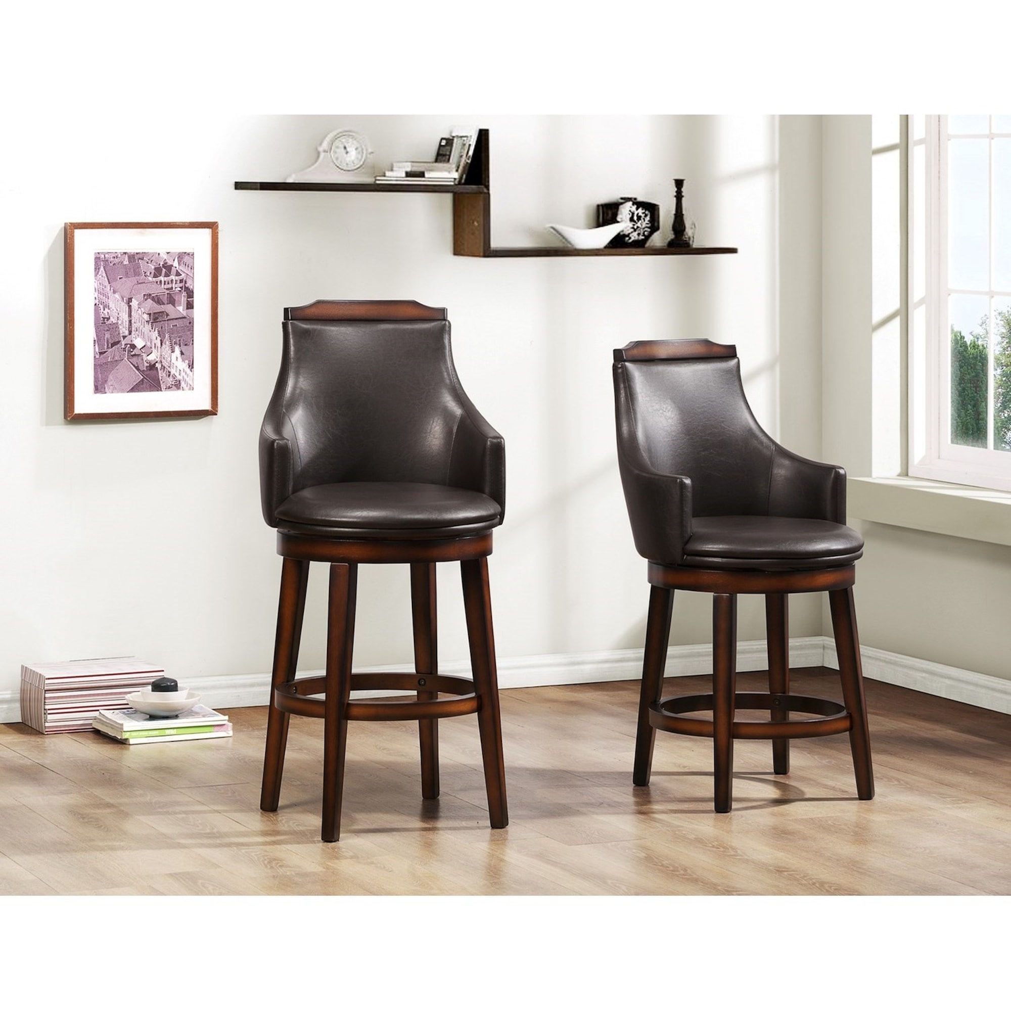 Homelegance Bayshore 544729S Transitional Pub Height Swivel Chair with
